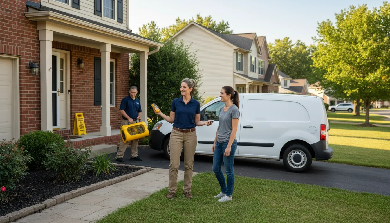 Residential water damage restoration in Brownell, KS